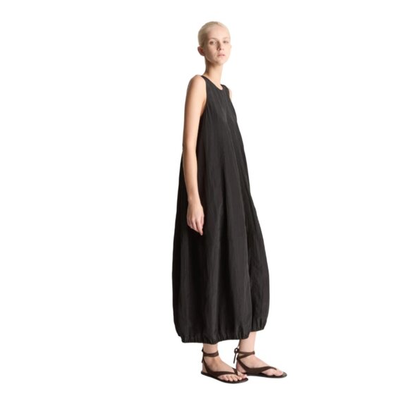 Lee Matthews Sandy Maxi Dress Womens 5 XXL Black Sleeveless Scoop Neck Cotton - Picture 1 of 11